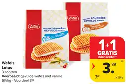 Carrefour Wafels Lotus aanbieding
