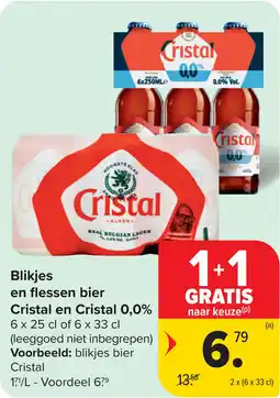 Carrefour Blikjes en flessen bier Cristal en Cristal 0,0% aanbieding