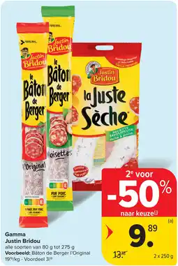Carrefour Gamma Justin Bridou aanbieding