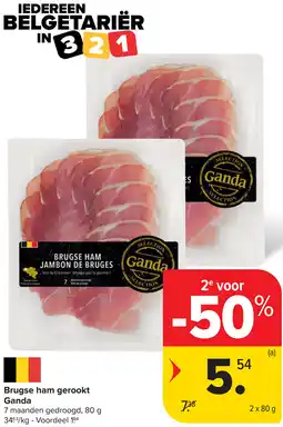 Carrefour Brugse ham gerookt Ganda aanbieding