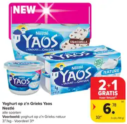 Carrefour Yoghurt op z'n Grieks Yaos Nestlé aanbieding