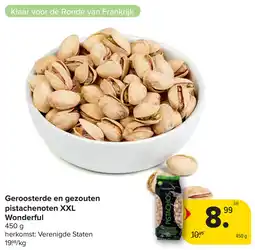 Carrefour Geroosterde en gezouten pistachenoten XXL Wonderful aanbieding