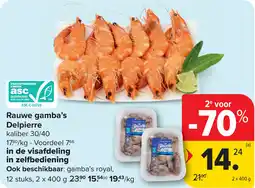 Carrefour Rauwe gamba's Delpierre aanbieding