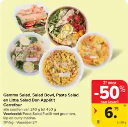 Carrefour Gamma Salad, Salad Bowl, Pasta Salad en Little Salad Bon Appétit Carrefour aanbieding