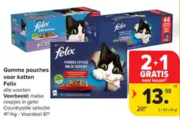 Carrefour Gamma pouches voor katten Felix aanbieding