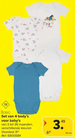 Carrefour Set van 4 body's voor baby's aanbieding