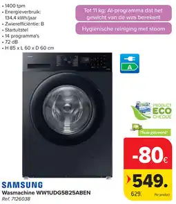 Carrefour Samsung Wasmachine WW1UDG5B25ABEN aanbieding