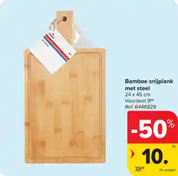 Carrefour Bamboe snijplank met steel aanbieding