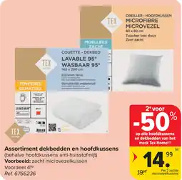 Carrefour Assortiment dekbedden en hoofdkussens aanbieding