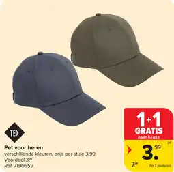 Carrefour TEX Pet voor heren aanbieding