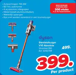 Carrefour Dyson Steelstofzuiger V10 Absolute aanbieding
