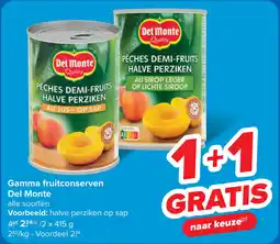 Carrefour Gamma fruitconserven Del Monte aanbieding