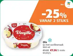 Comarkt Ola ijs met vanillesmaak aanbieding