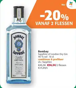 Comarkt Bombay Sapphire of London Dry Gin 40% vol aanbieding