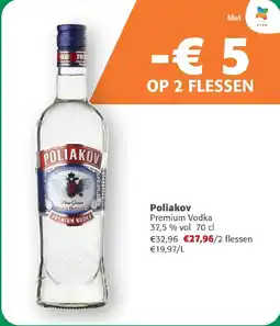 Comarkt Poliakov Premium Vodka 37.5% vol aanbieding
