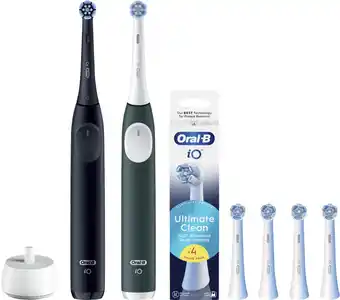 Coolblue Oral-B iO 2 Lot de 2 Noir et Vert Value Pack aanbieding