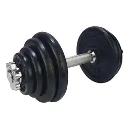 Decathlon Dumbell Gietijzer totaal 15kg - Halterset met schroefsluiting - 1 Halterstang aanbieding