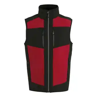 Decathlon Softshell bodywarmer met kleurblok voor heren (Klassiek rood/zwart) aanbieding