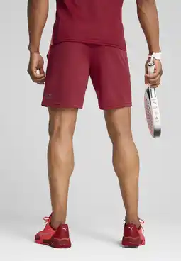 Decathlon INDIVIDUAL padeltrainingsshort voor heren PUMA Dark Crimson White Glowing Red aanbieding