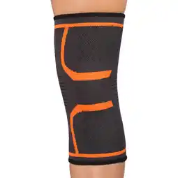 Decathlon Elastische Kniebrace INDIGO Zwart-Oranje aanbieding