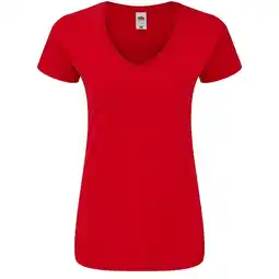 Decathlon Dames Iconic 150 V Hals Tshirt (Rood) aanbieding