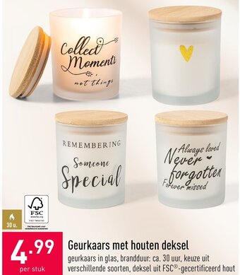ALDI Geurkaars met houten deksel aanbieding