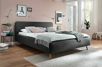 Bed MATTIS - Antraciet Grijs