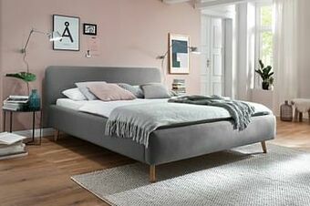 Deba Meubelen Bed MATTIS - Lichtgrijs Lichtgrijs aanbieding