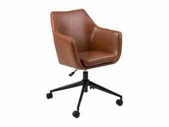 Deba Meubelen Bureaustoel NORA - Brandy lederlook Bruin aanbieding