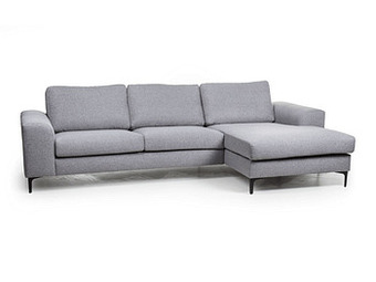 Deba Meubelen Hoekzetel HENRY met longchair rechts - Linda Grey Lichtgrijs aanbieding