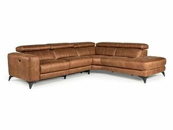 Deba Meubelen Hoekzetel met 1 elektrische relax Z76 - Cognac Bruin aanbieding