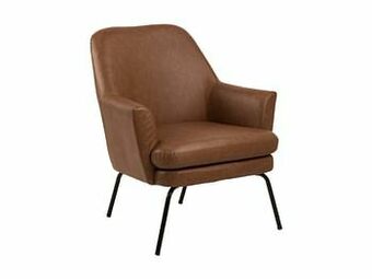 Fauteuil CHISA - Bruin lederlook Bruin