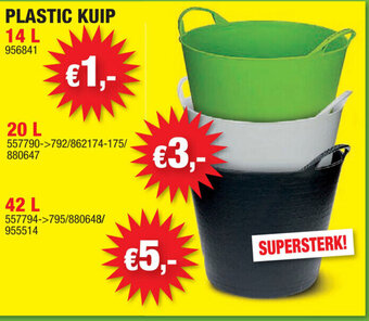 Hubo Plastic Kuip 14 L aanbieding