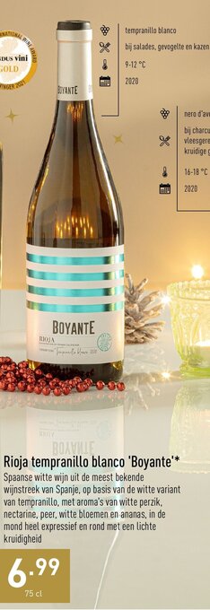 Rioja tempranillo blanco Boyante 75cl