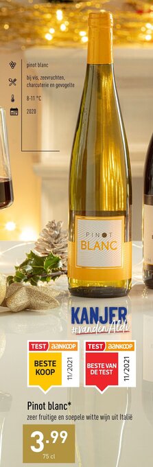 ALDI Pinot blanc 75cl aanbieding