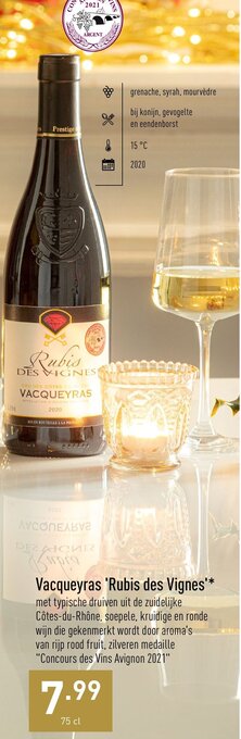 ALDI Vacqueyras Rubis des Vignes 75cl aanbieding