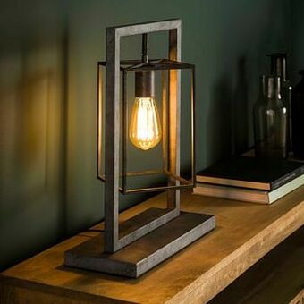 Tafellamp CUBIC TOWER - Oud zilver Zilver