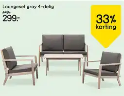 Leen Bakker Loungeset gray 4-delig aanbieding