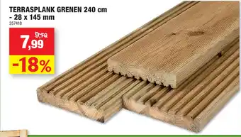 Hubo Terrasplank Grenen 240 cm - 28 x 145 mm aanbieding