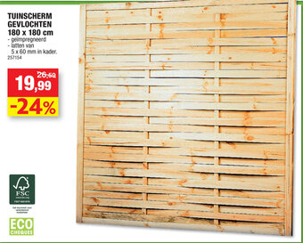 Hubo Tuinscherm Gevlochten 180 x 180 cm aanbieding