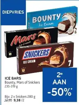 Alvo Ice cream bounty, mars of snickers aanbieding