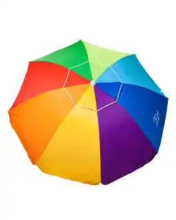 Decathlon PREMIUM STRANDPARASOL MET VENTILATIE EN ZONWERING UPF50+ 240CM aanbieding