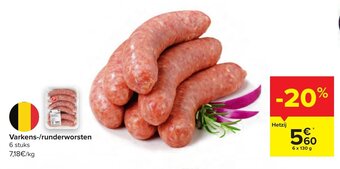 Carrefour Varkens-/runderworsten aanbieding