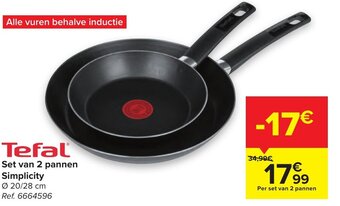 Carrefour Set van 2 pannen Simplicity aanbieding