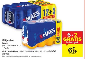 Carrefour Blikjes bier Maes aanbieding
