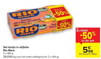 Carrefour Set tonijn in olijfolie Rio Mare aanbieding