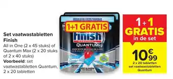 Carrefour Set vaatwastabletten Finish aanbieding