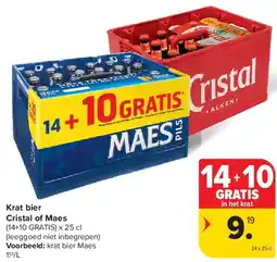 Carrefour Krat bier Cristal of Maes aanbieding