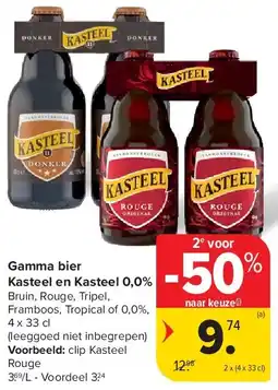 Carrefour Gamma bier Kasteel en Kasteel 0,0% aanbieding
