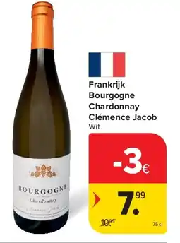 Carrefour Frankrijk Bourgogne Chardonnay Clémence Jacob aanbieding
